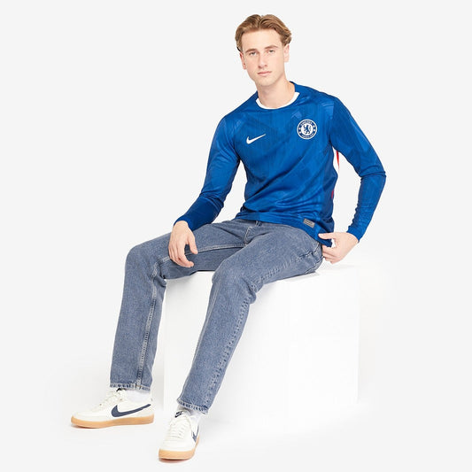 Camisa Nike Chelsea 2025/26 I Manga Longa Torcedor