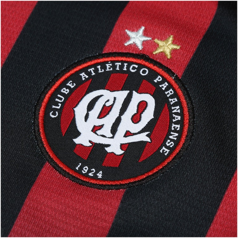 Camisa do Atlético-PR I 2017 nº 10 Umbro - Listras Preta e Vermelha