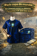 10 Camisas do Brasil Masculina Azul (1 P, 3 M, 3 G, 3 GG) RENDA EXTRA!