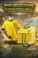 10 Camisas do Brasil Masculina Amarela (1 P, 3 M, 3 G, 3 GG) RENDA EXTRA!