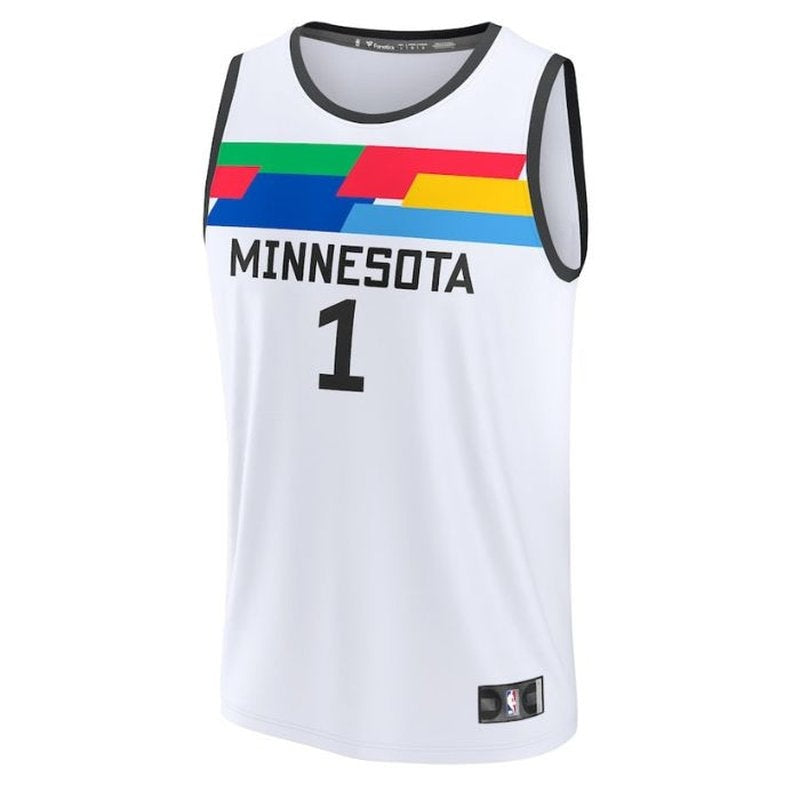 Camisa NBA Anthony Edwards - Minnesota Timberwolves - 2023 Fastbreak - Edição Cidade - Branco