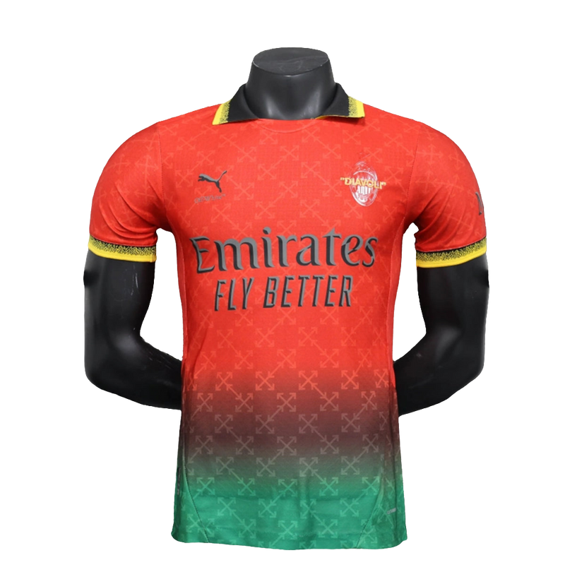 Camisa AC Milan 25/26 Edição Comemorativa - Vermelho - Versão Jogador