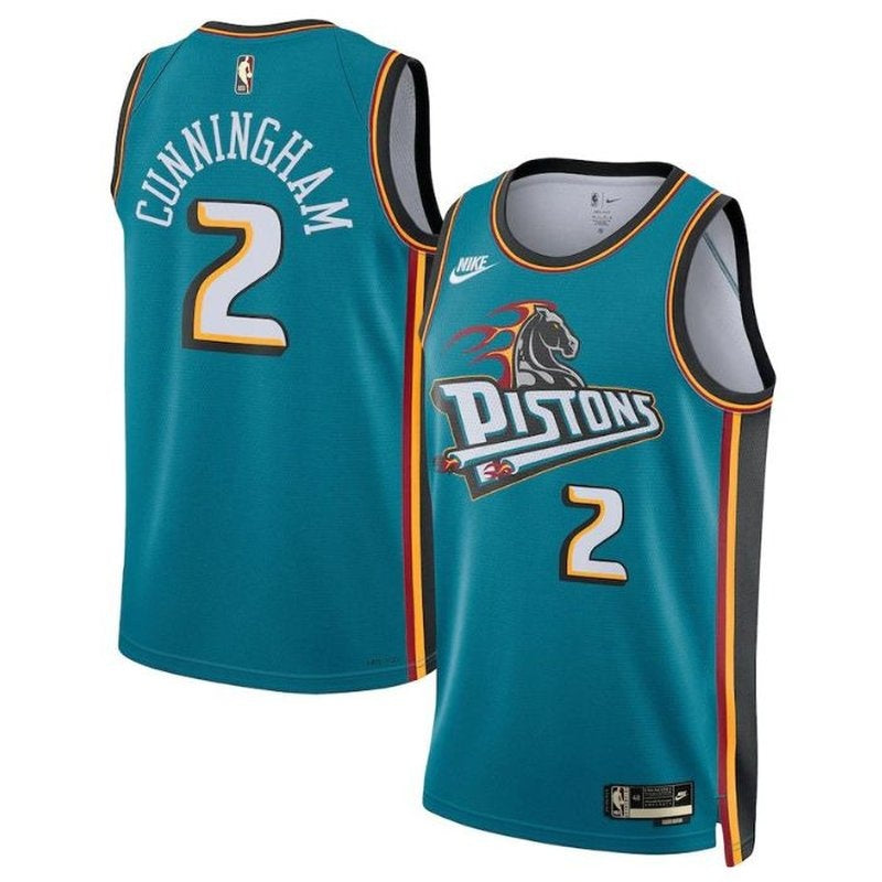 Camisa NBA Cade Cunningham - Detroit Pistons - 2023 Azul Petróleo - Edição Clássica
