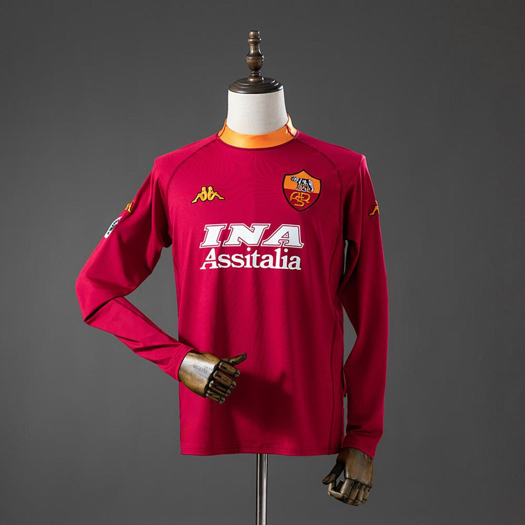 Camisa Roma 00/01 Home - Manga Longa