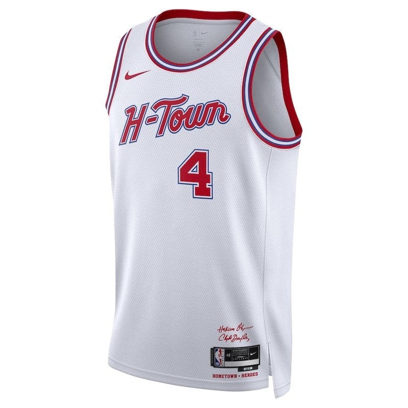 Camisa NBA Jalen Verde - Houston Rockets - 23/24 - Branco - Edição Cidade